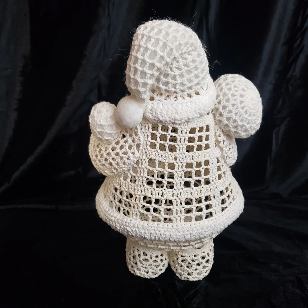 Crochet Lace‎ Doily Christmas Santa Handmade Holiday Decor Shelf Sitter